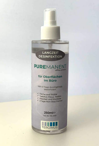 TERGIMUS Puremanent Office Protect laangfristeg Surface Desinfektioun Hygiène 250 ml-0 Massagestull Welt